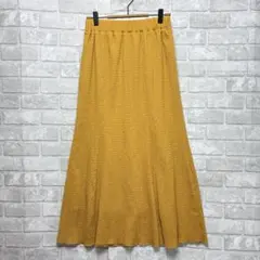 コーエン ロングスカート フレア M 美品 イエロー ウエストゴム ゆったり