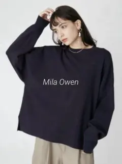 【Mila Owen】 ミラオーウェン ドロップショルダートレーナー見えニット