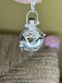 ガムランボール・ジェード(翡翠)・シルバー925＆真鍮製・ペンダントトップ