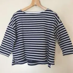 〈お値下げ〉無印良品　太番手ボーダー　七分丈　Tシャツ・カットソー
