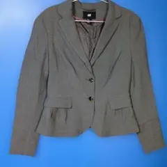 H&M　テーラードジャケット　グレー　L　US10　エイチアンドエム　灰色