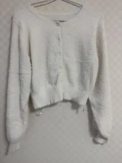 MERCURYDUO ロングスリーブ ミニシャギー カーディガン