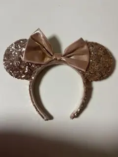 ミニーマウス風ローズゴールドカチューシャ