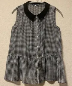 THE EMPORIUM ギンガムチェック ノースリーブシャツ M