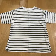 ZARA ボーダーTシャツ　164cm グリーンのサムネイル