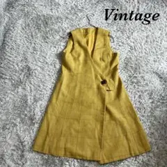 ヴィンテージ ラップデザイン ノースリーブ ワンピース ジャンパースカート