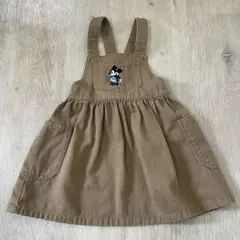 プティマイン　ディズニー　ミニー刺繍　ジャンバースカート　S 80-90