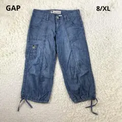 GAP ギャップ クロップド ドロスト デニムジーンズ ブルー 大きいサイズXLのサムネイル