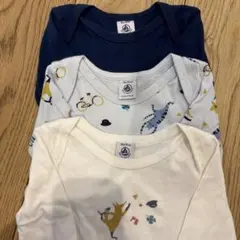 PETIT BATEAU 3枚セットロンパース 18m 長袖ボディ３枚組