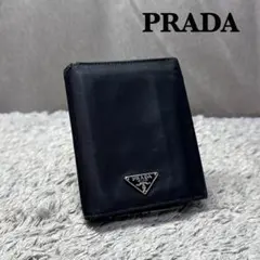 PRADA プラダ 三角プレート テスート ナイロン 三つ折り財布 ブラックのサムネイル