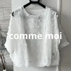 comme moi コムモア　ポンチョシャツ　ドット柄　ゆったりのサムネイル