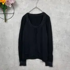 美品 L’ntq Tシャツ カットソー 長袖 ニット M相当 ブラック 無地