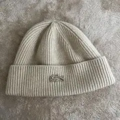 LACOSTE ラコステ ベージュ ビーニー ニット帽 UNISEX