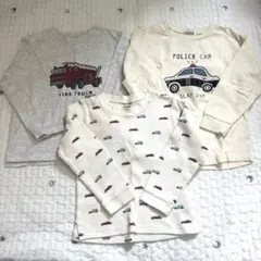 プティマイン スラップスリップ　長袖シャツ　110cm 3枚セット　車