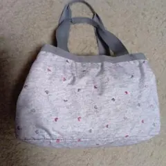 レスポートサック♡グレー ハート刺繍 トートバッグ