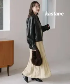 kastane カスタネ リーフジャガードワンピース
