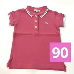 3can4on サンカンシオン　半袖　襟付き　ポロシャツ 90 ピンク　カメ