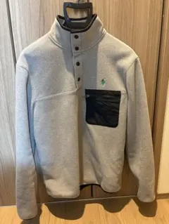 【美品】ポロラルフローレン スナップボタン フリース プルオーバー グレー XS