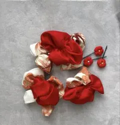 【HD31】七五三　髪飾り ヘッドドレス アンティーク布　正絹