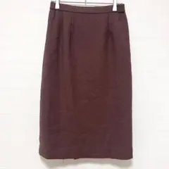 【ヴィンテージ】美シルエット 膝丈タイトスカート ブラウン レトロ 綺麗め