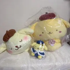 ポムポムプリン　ぬいぐるみ　3点セット　ハッピーくじ　BIGぬいぐるみ
