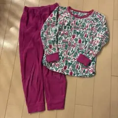 ユニクロフリース パジャマセット 110cm〜125㎝ 表記S ピンク グリーン