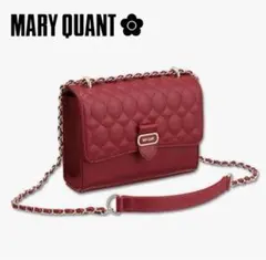 【美品】MARY QUANT キルティングショルダーバッグ レッド