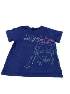 X-girl フェイスプリント Tシャツ ネイビー