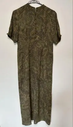 美品 クラネ ゴブリナ チャイナ ワンピース カーキ ロング 1 半袖