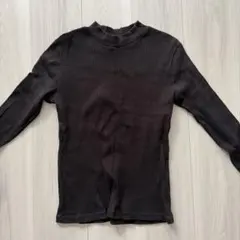 ユニクロ　リブハイネックT 黒　Lサイズ