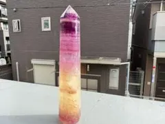 赤字300円〜★大きめ★天然色フローライトポイント紫・ピンク・黄金グラデーション