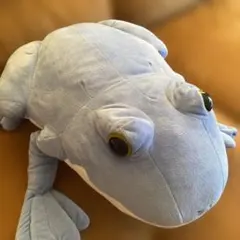 値下げしました！カエルが好きな方へ！/大きめ/青いカエル型ぬいぐるみ/約40cm
