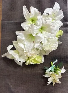 イベントにも‼️♡ブーケ&ブートニア ユリとバラ中心