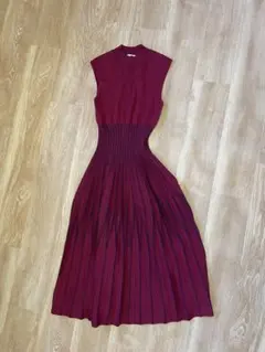 FRAY I.D バーガンディ ノースリーブワンピース