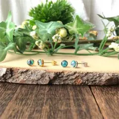 【高品質】プレシャスオパール・サージカルステンレス・ノンホールピアス・遊色効果