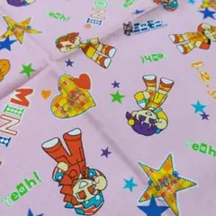 平成レトロ当時生地 ミニモニ。 生地 布 ピンク ハンドメイド