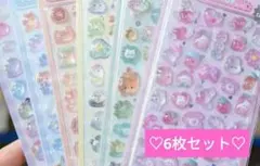 ♡6枚セット♡新品　3D ぷくぷくシール 人気 ドロップ風　海外製