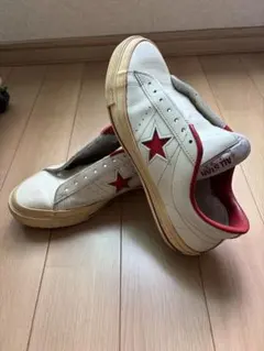 日本製 CONVERSE ALL STAR スニーカー ホワイト/レッド 27