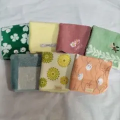 シャルレ　タオルハンカチ　ガーゼタオルハンカチ　7枚セット