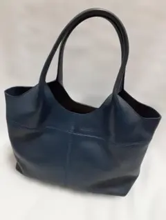 HIROFU ヒロフ レザー トートバッグ ネイビー 保存袋付のサムネイル