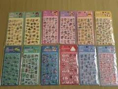 ディズニー ぷくぷくシール 12種類 樹脂入りぷっくりシール ラメ コンプリート