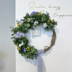 mimosa/ユーカリとスターチスハーフリース/ドライフラワー/ミモザ