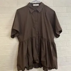 GALLEST✴︎ギャレスト✴︎裾ボリュームシャツ✴︎ブラウン✴︎美品