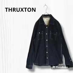 THRUXTON 【L】トップス シャツ 長袖 胸ポケット ネイビー 綿100