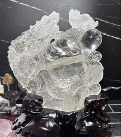 最高級 手彫り水晶龍彫 置物 龍神 如意宝珠 天然水晶 最高級 手彫り水晶龍彫 置物 龍神 如意宝珠 天然水晶 - メルカリ