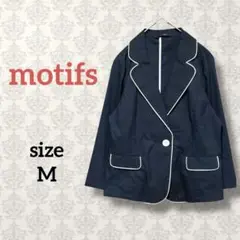 motifs【M】パイピングジャケット ネイビー カジュアル フラップポケット
