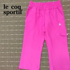 ルコックスポルティフ　ロゴ刺繍付クロップドパンツ　ウエスト総ゴム　ピンク　Sのサムネイル