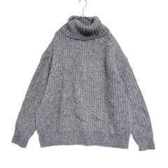 ジャーナルスタンダード　ボリュームタートルネック 厚手ニット　グレーラメ