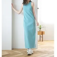 Ungrid ワンピース ノースリーブ ブルー ロング 夏 人気 美品