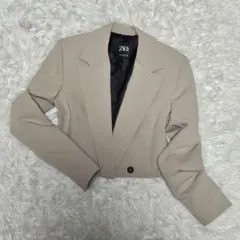 ザラ ZARA クロップド テーラードジャケット ショート丈 S
